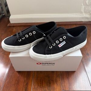 Superga Black Canvas Sneakers BRAND NEW Women Size 6